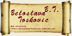 Beloslava Tošković vizit kartica